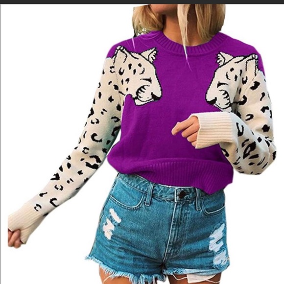 Esley Sweaters - Snow Leopard Sweater